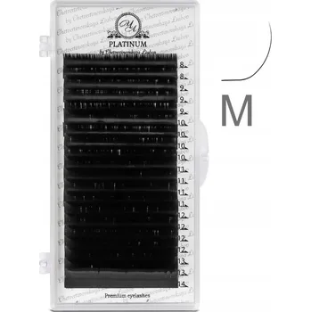 Umělé řasy Umělé Řasy na Prodlužování v Pásku Černé Zakřivení M 0,07 8-14 PLATINUM