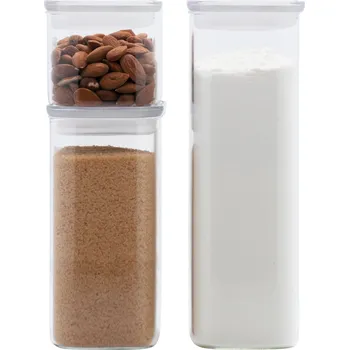 Dóza na potraviny Dóza na potraviny PKV-067, sada 3 ks, sklo, Pebbly