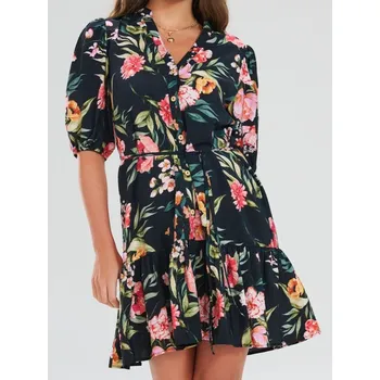 Dámské šaty Sinsay - Vzorované šaty - vícebarevná - 655FI-MLC - 655FI-MLC-XL