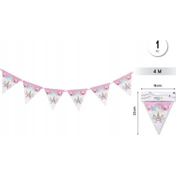 Girlanda proporční s motivem jednorožce – 4 metry