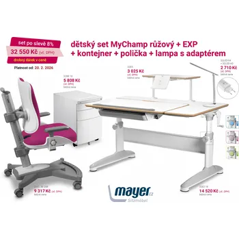 Dětský pokoj Mayer CZ Dětský set MyChamp růžový + EXP Mega