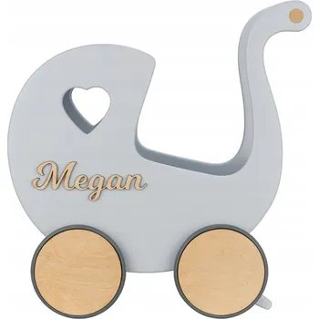 Kočárek pro panenku Dřevěný kočárek pro panenky odrážedlo pro děti s personalizací