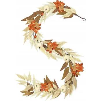 umělá květina Girlanda dekorace Podzimní girlanda z umělých listů Barva Bílá 180 cm