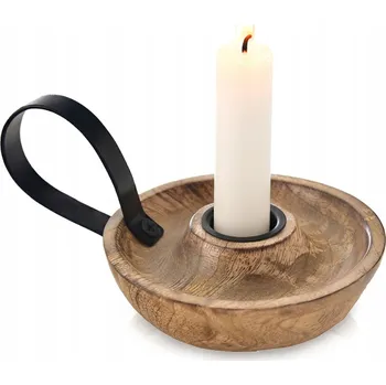 Svícen Svícen DŘEVĚNÝ stojan podstavec na svíčku tealight stůl s úchytem