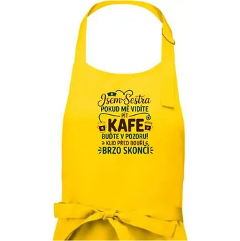 Kuchyňská zástěra Jsem sestra - Klid před bouří - Dámská zástěra na vaření - Univerzální velikost ( Žlutá )