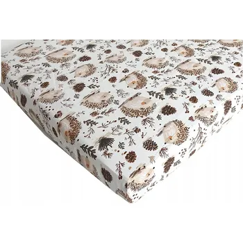 Prostěradlo BAREVNÉ BAVLNĚNÉ PROSTĚRADLO S GUMOU BAVLNA 60X120 cm ježci