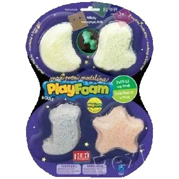 Modelovací hmota PlayFoam Modelína/Plastelína kuličková svítící ve tmě 4 barvy na kartě 19x26x3cm