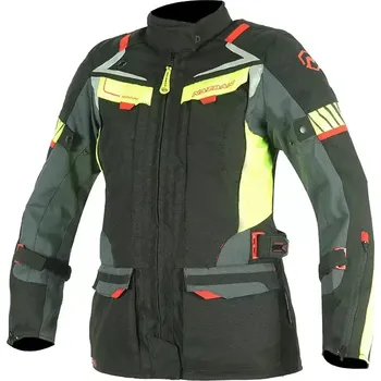 Moto bunda Dámská bunda na moto Nazran Moritz 2.0 black/grey/fluo