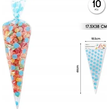 Sáček na potraviny Celofánový sáček na sladkosti s modrými puntíky