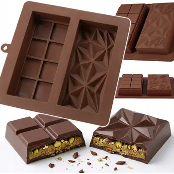 Forma na pečení FORMA NA DUBAJSKÉ ČOKOLÁDOVÉ PRALINKY SILIKONOVÁ DVOJITÁ 19 x 22,5 cm