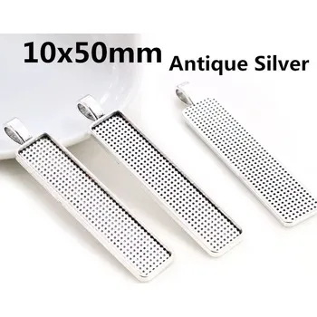 Přívěsek Lůžko na pryskyřici OBD1050 Přívěšek antique silver 5ks 10x50mm