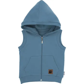 Mikina bez rukávů, chlapecká, tepláková souprava, tmavě modrá, Eddy