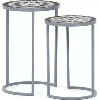 Obývací stěna US1501 - Stojan na květiny 35x35x52cm, keramika, šedá, US1501