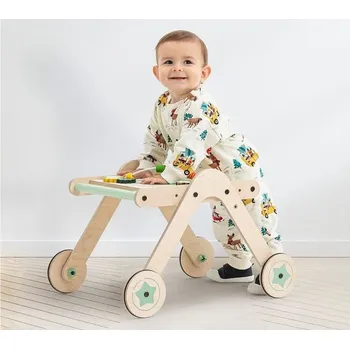 Dětské chodítko MamaToyz MamaToyz – Dřevěné chodítko a hrací stolek WalkMe