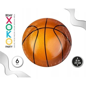 Talíř Papírový talíř - Motiv basketbalu, průměr 23 cm