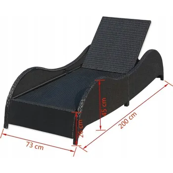 Zahradní lehátko VidaXL černé plast Lehátko