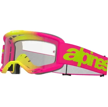 Helma na motorku Brýle na motokros 2025 Alpinestars Vision 5 Wordmark pink/fluo yellow/clear
