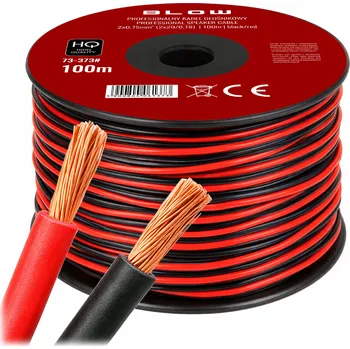 elektrický kabel PROFESIONÁLNÍ KABEL DVOUŽILOVÝ LED CÍVKA 2x0,75 mm 100 m