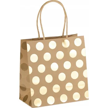 Dárková taška Dárková papírová dárková taška s puntíky , 16,5x16,5 cm