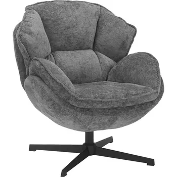 Křeslo KŘESLO BETTY, ČERNÝ RÁM / ŠEDÁ TAP.240