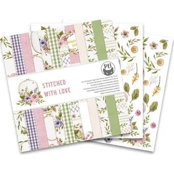 Výtvarný papír P13 sada oboustranně potištěných papírů 12x12" - Stitched with love