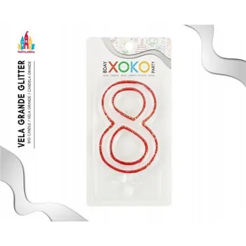 Dortová svíčka Narozeninová svíčka číslice 8 glitrová dekorace na dort
