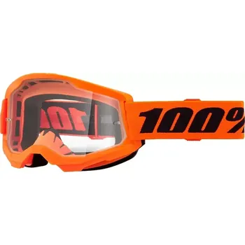 Motocyklové brýle Motokrosové brýle 100% strata2 neon orange clear lens