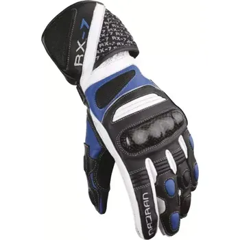 Moto rukavice Rukavice na motorku Nazran RX-7 black/white/blue vel. XS