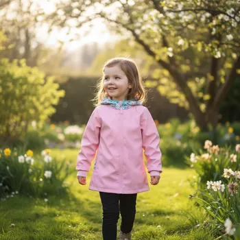 Dívčí kabát AKCE Dívčí softshellový kabátek, NEZATEPLENÝ, Chameleoni, světle růžový, vel. 104 (Lehký dívčí softshellový kabátek do přechodného období)
