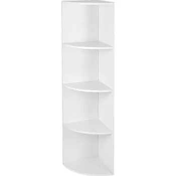 police Bílá rohová police, 4 patra, 129,5x30x30 cm