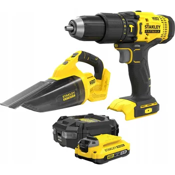 Sada elektrického nářadí V20 Vysavač Aku vrtačka/šroubovák 1x2Ah baterie a nabíječka Stanley SFMCK219D1