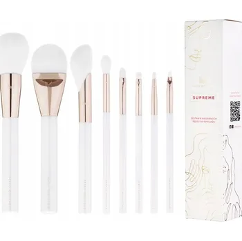 Kosmetický štětec Supreme Sada 8 vege štětců na make-up bílé