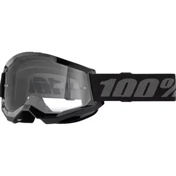 Helma na motorku 100% strata2 black youth goggle clear lens