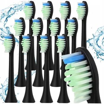 Náhradní hlavice k elektrickému kartáčku 12x Hlavice pro kartáčky PHILIPS SONICARE DIAMOND CLEAN ČERNÉ - náhrada