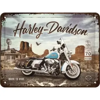 Plechová cedule Cedule 15x20 Harley-Davidson Route 66 Road King Classic