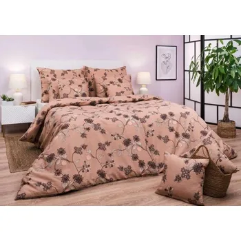 Povlečení Krepové povlečení Klaudie světle hnědá 135x200 70x90