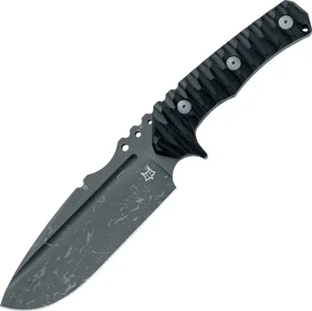 lovecký nůž Fox/Wander Tactical Uro pevný nůž, nerezová ocel Niolox s kyselinovým povrchem čepele, černá rukojeť