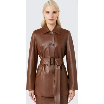 Dámské sako Dámské kožené sako MaxMara TOLMIN 2526446021650 hnědé Velikost: 36