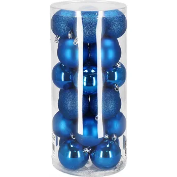 Vánoční dekorace Vánoční Koule na vánoční stromek Springos modrá plastová 6 cm 24 ks