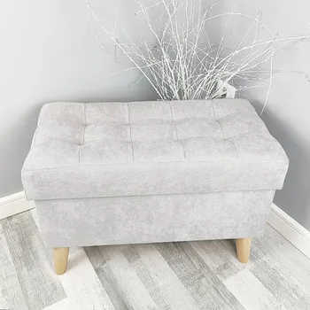 Taburet Taburet s úložným prostorem Florencie 60 × 30 cm, světle šedý Soro 83