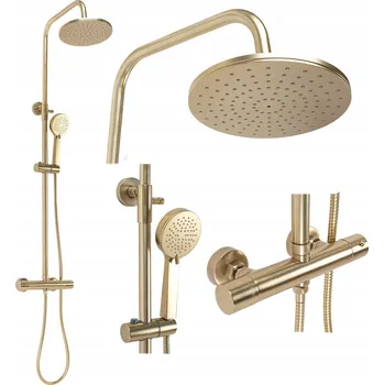 Sprchový set REA SPRCHOVÝ SET PAROT ZLATÝ KARTÁČOVANÝ TERMOSTATICKÝ