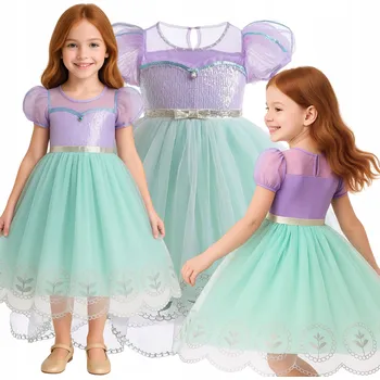 Karnevalový kostým KOSTÝM MOŘSKÉ PANNY ARIELKA MALÁ MOŘSKÁ VÍLA ŠATY KOSTÝM KARNEVALOVÝ PLES 134 140 CM