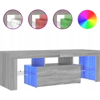Televizní stolek TV stolek s RGB LED osvětlením, dřevěný materiál, šedý dub Sonoma