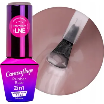 Lak na nehty Hybridní báze na nehty MOLLYLAC 10g 2v1 Camouflage Brown Beige (Kamufláž hnědo-béžová)