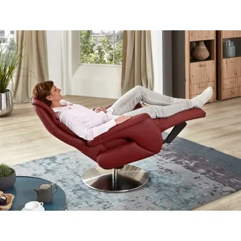 Křeslo Kožené polohovací televizní křeslo ISABELLA s funkcí 3-motorovou s kardiováhou