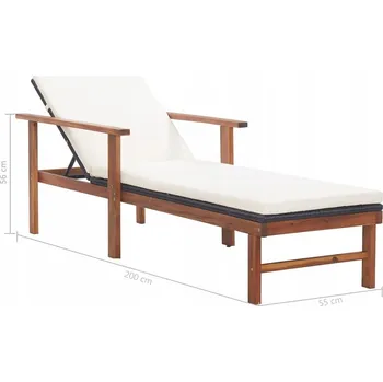 Zahradní lehátko Lehátko dřevo černé VidaXL