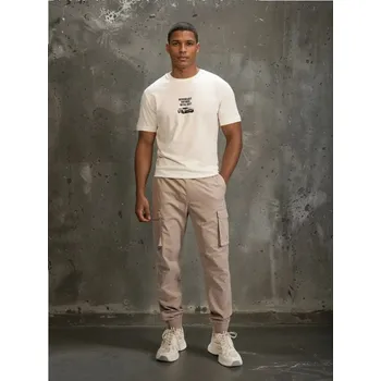 Pánské kalhoty Sinsay - Cargo jogger kalhoty - béžová - 527HS-08X - 527HS-08X-36