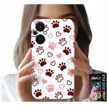 Pouzdro na mobilní telefon POUZDRO pro OPPO Reno7 Lite 5G - Psí tlapky na bílém pozadí, pes, kočka, medvídek