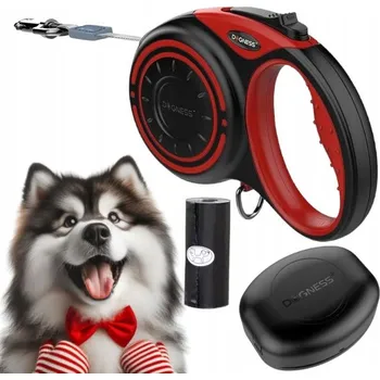 Vodítko pro psa VODÍTKO PRO PSA automatické PÁSKOVÉ navíjecí + zásobník DOGNESS 5m do 36 kg L