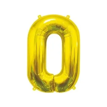 Balónek Fóliový balónek B&C ČÍSLICE 0 Zlatá 85 cm GODAN